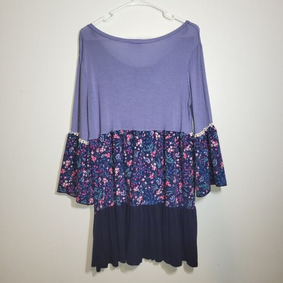 Love Story Flare Sleeve Floral Boho Top XL - Picture 5 of 9